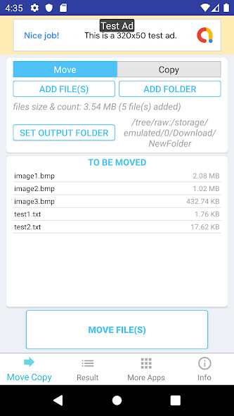 Run android online APK Simple File Mover from MyAndroid or emulate Simple File Mover using MyAndroid