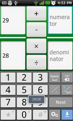 Emulate Android APK Simple Fraction Calculator