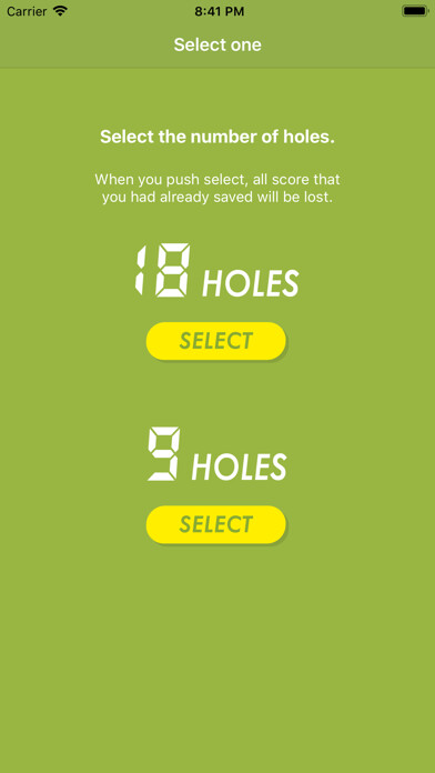 Emulate iPhone app Simple Golf Counter using MyAndroid