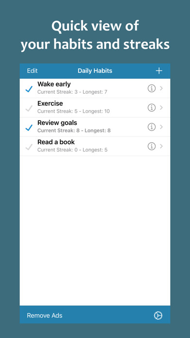 Emulate iPhone app Simple Habits - Habit Tracker using MyAndroid Emulate iPhone app Simple Habits - Habit Tracker using MyAndroid