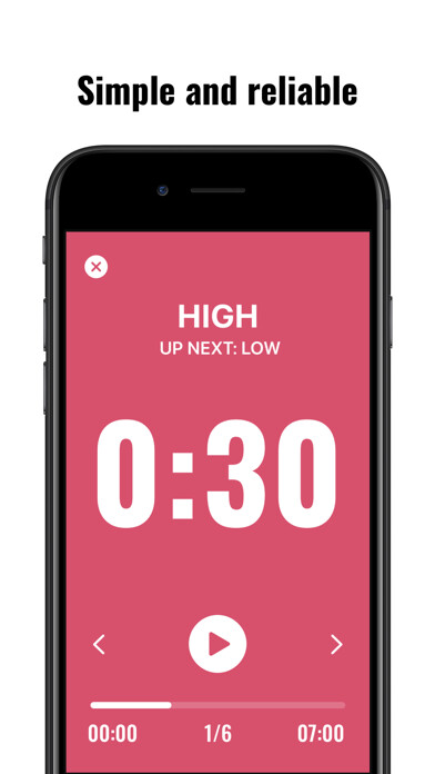 Emulate iPhone app Simple HIIT - Workouts Timer using MyAndroid