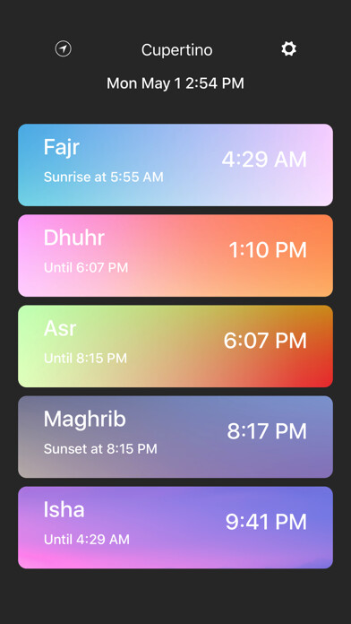 Emulate iPhone app Simple Islamic Prayer Times using MyAndroid Emulate iPhone app Simple Islamic Prayer Times using MyAndroid
