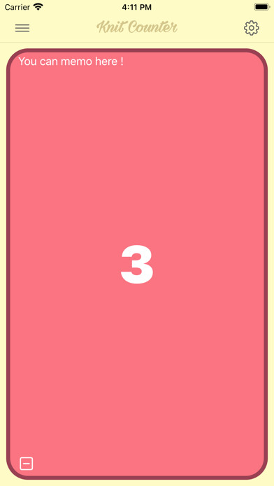 Emulate iPhone app Simple Knitting Counter using MyAndroid