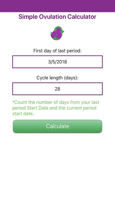 Emulate iPhone app Simple Ovulation Calculator using MyAndroid Emulate iPhone app Simple Ovulation Calculator using MyAndroid