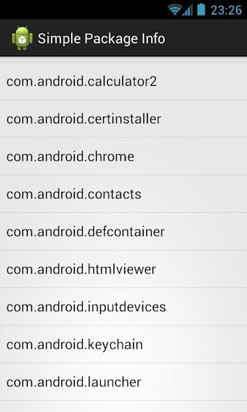 Run android online APK Simple Package Info from MyAndroid or emulate Simple Package Info using MyAndroid