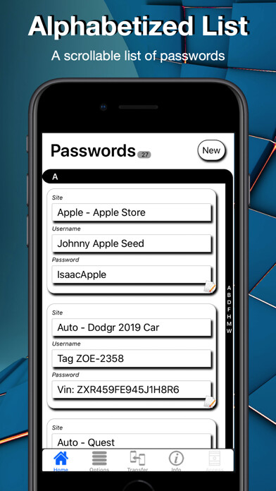 Emulate iPhone app Simple Password List using MyAndroid Emulate iPhone app Simple Password List using MyAndroid