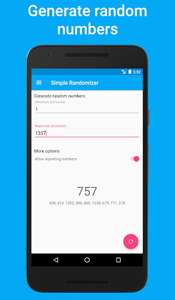 Run android online APK Simple Randomizer - Random numbers, lists colors from MyAndroid or emulate Simple Randomizer - Random numbers, lists colors using MyAndroid Run android online APK Simple Randomizer - Random numbers, lists colors from MyAndroid or emulate Simple Randomizer - Random numbers, lists colors using MyAndroid