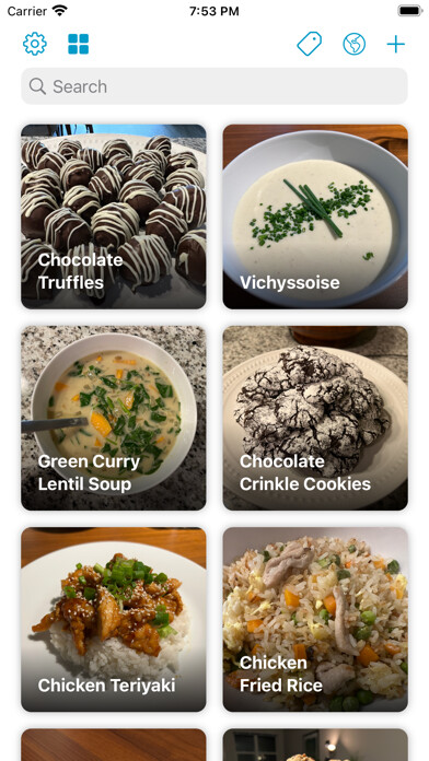 Emulate iPhone app Simple Recipe Manager using MyAndroid