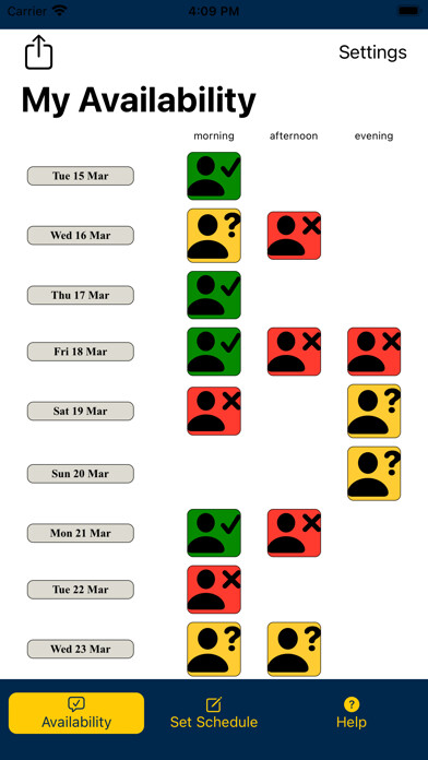 Emulate iPhone app Simple Scheduler using MyAndroid