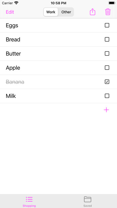 Emulate iPhone app Simple Shopping To Do List App using MyAndroid