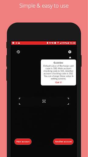 Run android online APK Simple Smart Recharge Card Scanner from MyAndroid or emulate Simple Smart Recharge Card Scanner using MyAndroid