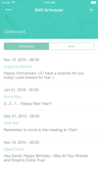 Emulate iPhone app Simple SMS Scheduler - Auto Text Message Sending Timer using MyAndroid