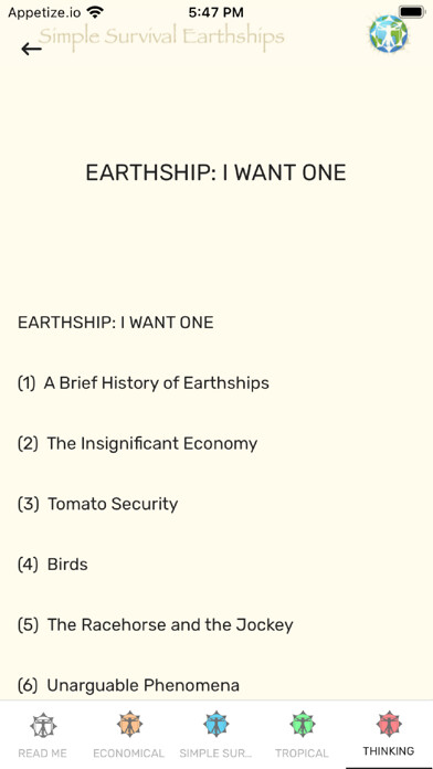 Emulate iPhone app Simple Survival Earthships using MyAndroid