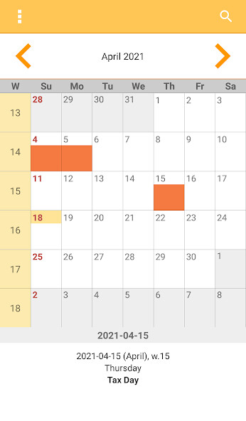 Run android online APK Simple US Calendar from MyAndroid or emulate Simple US Calendar using MyAndroid