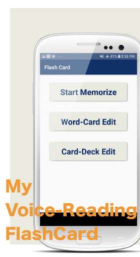 Run android online APK Simple Voice-Reading FlashCards -WordCard Maker - from MyAndroid or emulate Simple Voice-Reading FlashCards -WordCard Maker - using MyAndroid