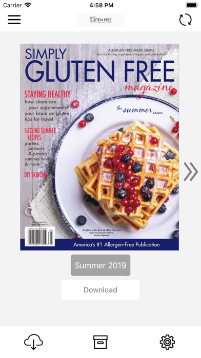 Emulate iPhone app Simply Gluten Free using MyAndroid