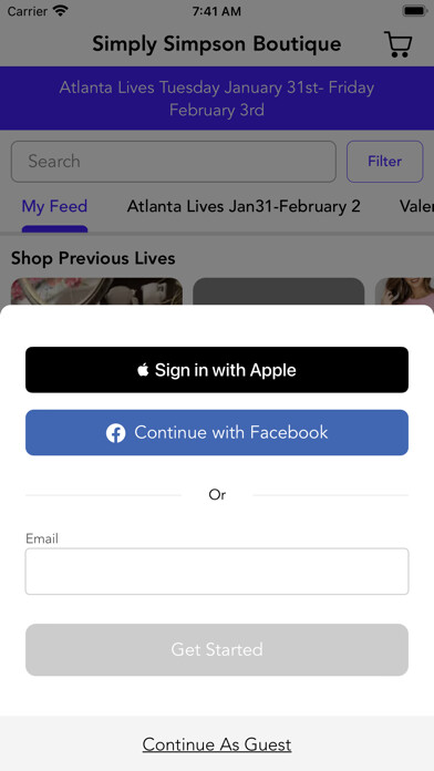 Emulate iPhone app Simply Simpson Boutique using MyAndroid