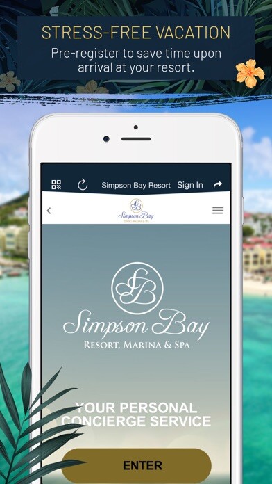 Emulate iPhone app Simpson Bay Resort using MyAndroid