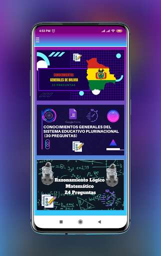 Run android online APK Simulador Examen Postulantes ESFM Bolivia from MyAndroid or emulate Simulador Examen Postulantes ESFM Bolivia using MyAndroid