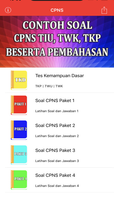 Emulate iPhone app Simulasi Soal Tes CPNS using MyAndroid