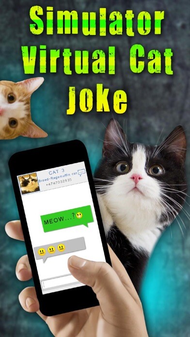 Emulate iPhone app Simulator Virtual Cat Joke using MyAndroid