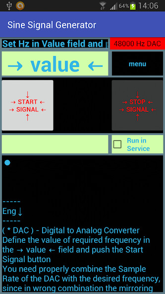 Emulate Android APK Sine Signal Generator Emulate Android APK Sine Signal Generator