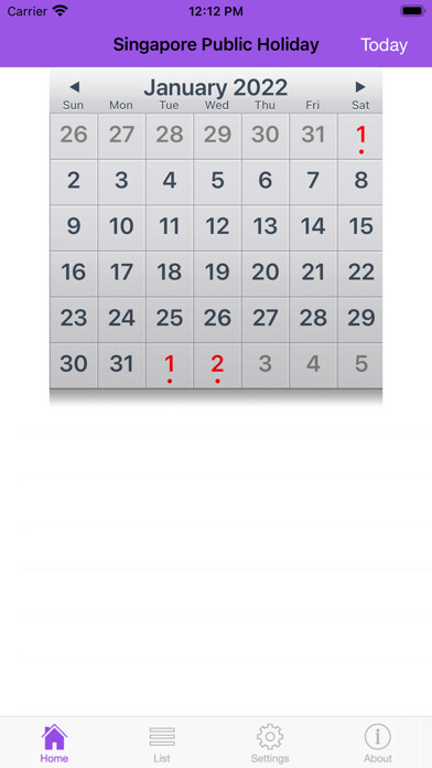 Emulate iPhone app Singapore Public Holidays App using MyAndroid Emulate iPhone app Singapore Public Holidays App using MyAndroid