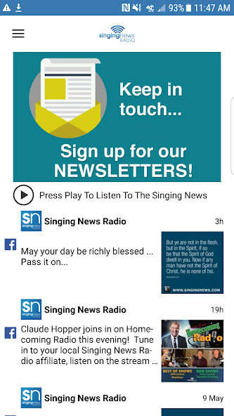 Emulate iPhone app Singing News Radio using MyAndroid Emulate iPhone app Singing News Radio using MyAndroid