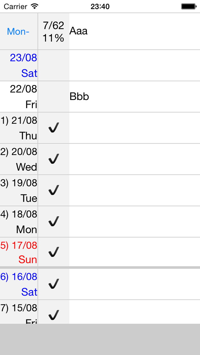 Emulate iPhone app single line diary using MyAndroid