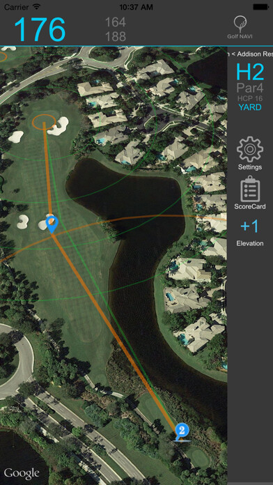 Emulate iPhone app Single Navi Caddie using MyAndroid