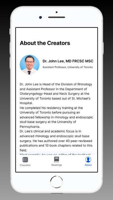 Emulate iPhone app Sinus Surgery CT Checklist using MyAndroid