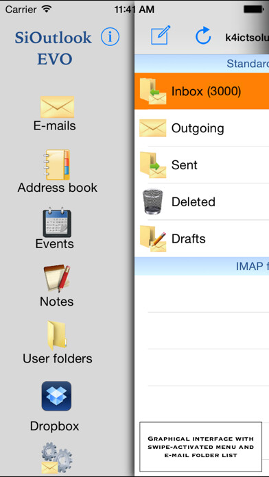 Emulate iPhone app SiOutlook Evo using MyAndroid
