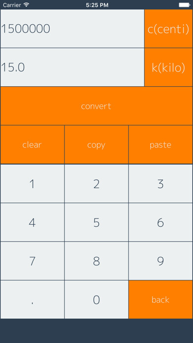 Emulate iPhone app SI Prefix Converter using MyAndroid