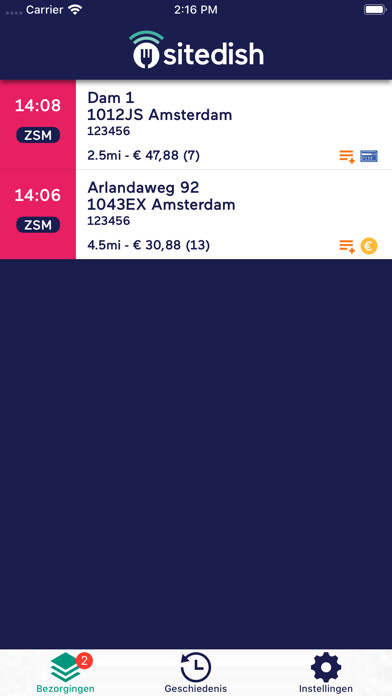 Emulate iPhone app Sitedish BezorgApp using MyAndroid