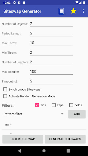 Emulate Android APK Siteswap Generator