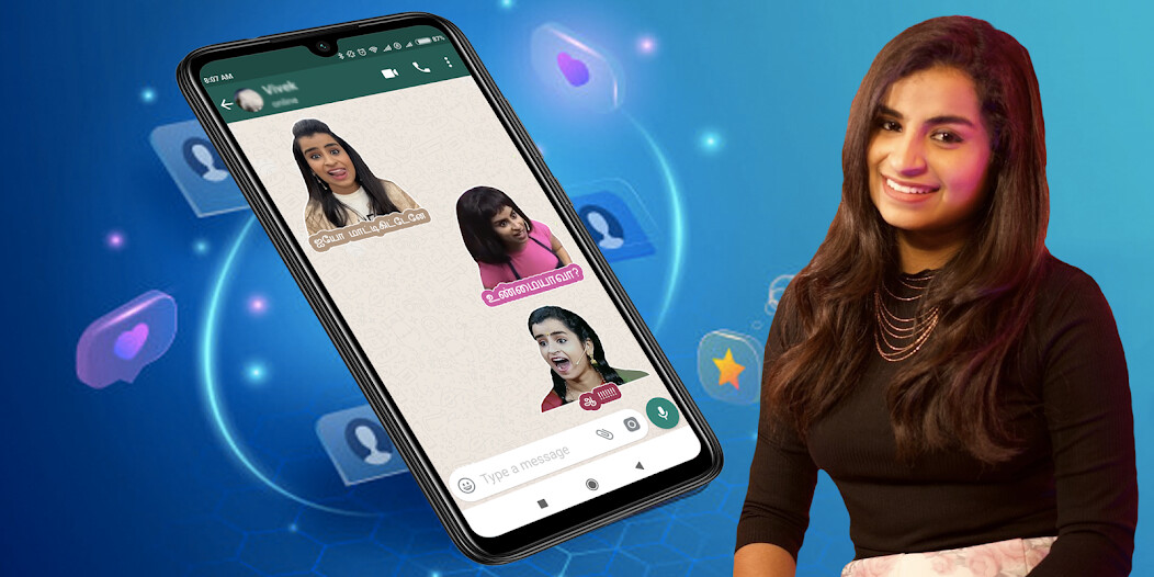 Run android online APK Sivaangi tamil WAStickerapps from MyAndroid or emulate Sivaangi tamil WAStickerapps using MyAndroid