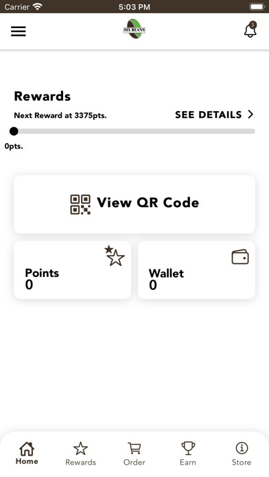 Emulate iPhone app Six Beans Coffee Co Rewards using MyAndroid Emulate iPhone app Six Beans Coffee Co Rewards using MyAndroid