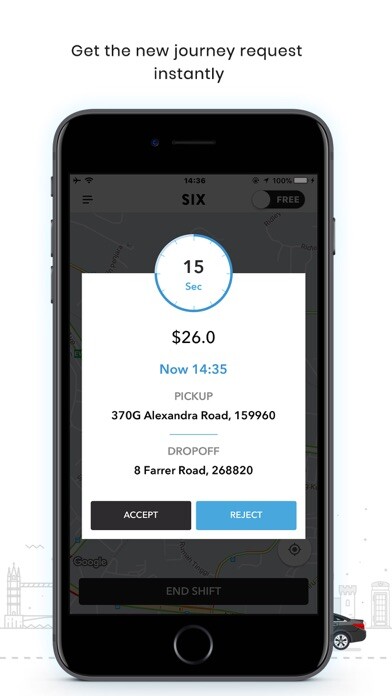Emulate iPhone app SIX RIDE - DRIVER using MyAndroid