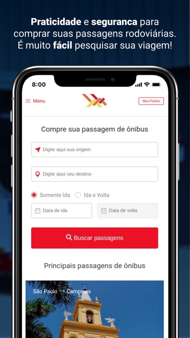 Emulate iPhone app Six – Venda de passagens using MyAndroid