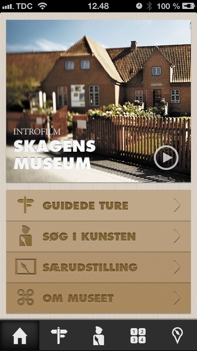 Emulate iPhone app Skagens Museums officielle app using MyAndroid