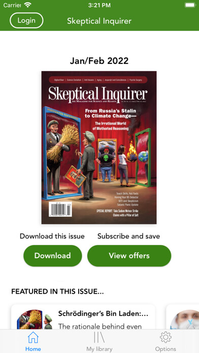 Emulate iPhone app Skeptical Inquirer Magazine using MyAndroid Emulate iPhone app Skeptical Inquirer Magazine using MyAndroid