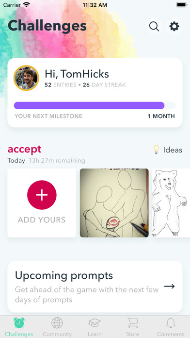Emulate iPhone app Sketch a Day: prompts & tips using MyAndroid Emulate iPhone app Sketch a Day: prompts & tips using MyAndroid