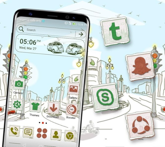 Run android online APK Sketch Painting Launcher Theme from MyAndroid or emulate Sketch Painting Launcher Theme using MyAndroid