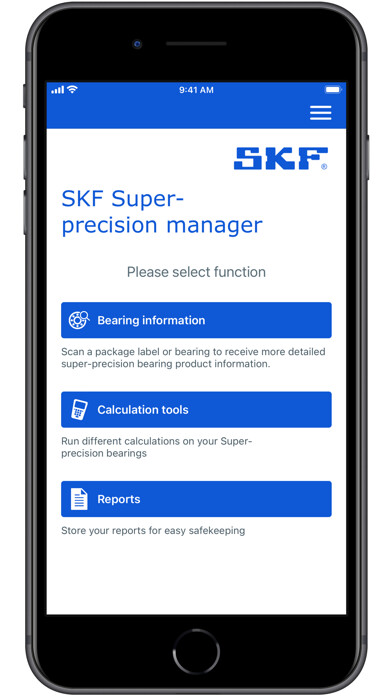 Emulate iPhone app SKF Super-precision manager using MyAndroid