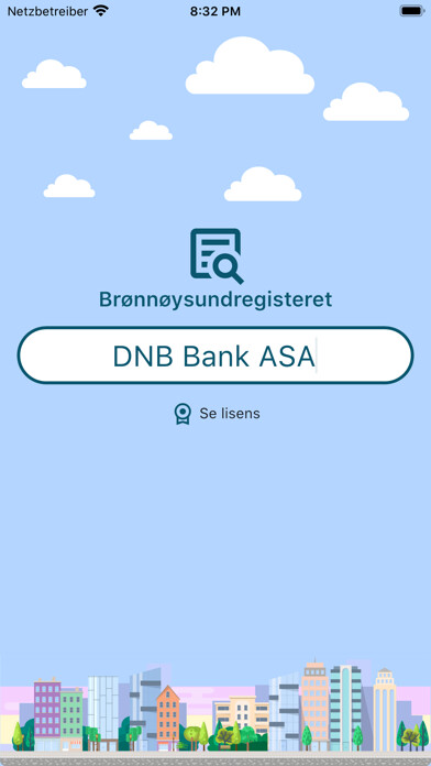 Emulate iPhone app Søk i Brønnøysundregisteret using MyAndroid