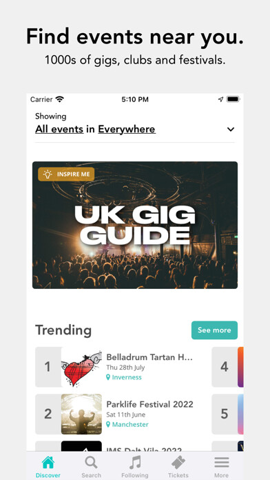 Emulate iPhone app Skiddle: Events and Tickets using MyAndroid
