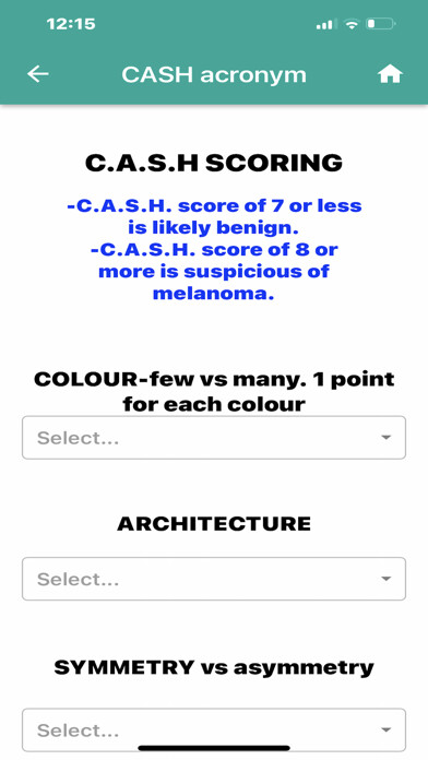 Emulate iPhone app Skin cancer scoring using MyAndroid