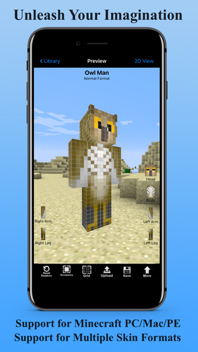 Emulate iPhone app Skin Creator 3D for Minecraft using MyAndroid Emulate iPhone app Skin Creator 3D for Minecraft using MyAndroid
