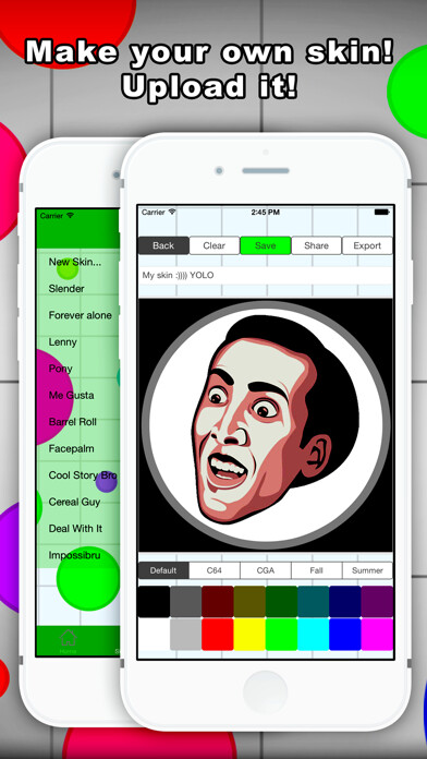 Emulate iPhone app Skin Creator Pro - Best Cheats & Tips For Agar.io using MyAndroid Emulate iPhone app Skin Creator Pro - Best Cheats & Tips For Agar.io using MyAndroid