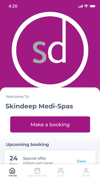 Emulate iPhone app Skindeep Medi-Spas using MyAndroid